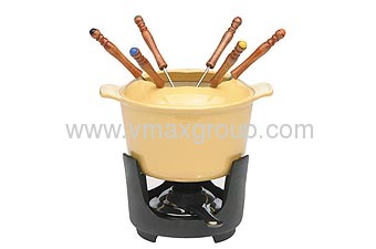 10 PCS Cast Iron Fondue Set