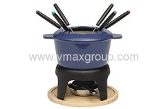 11 PCS Cast Iron Fondue Set