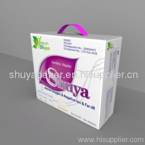 8 high technology active oxygen & negative ion & far-ir sanitary napkin