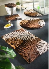 slip resistant acrylic shaggy bathroom set mats