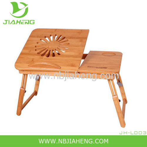 Adjustable bamboo lap top desk