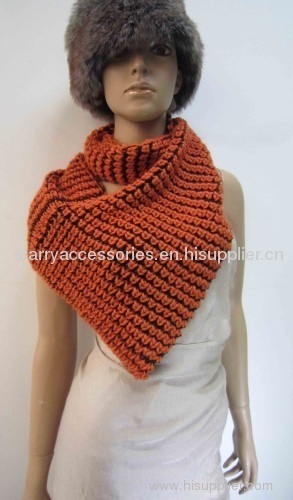 orange acrylic knitted snood