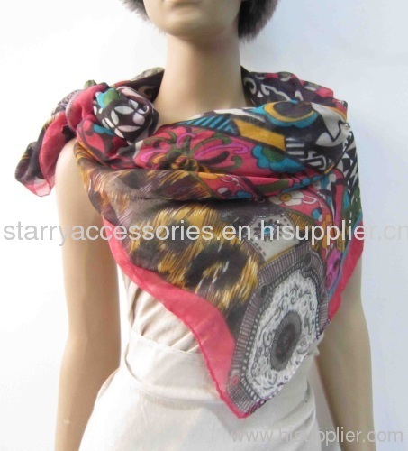 multi color polyester woven scarf