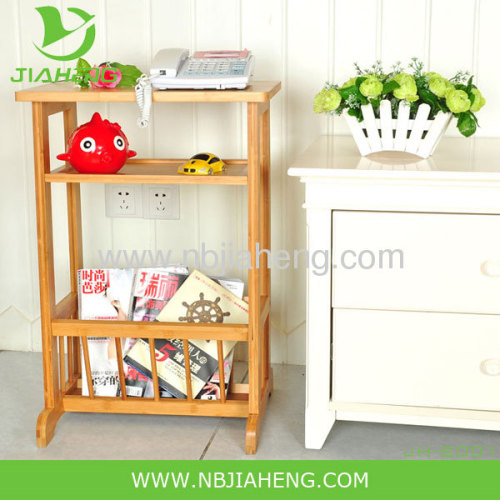 China Carbonized Solid Bamboo Bookshelf