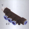 Male triple union one touch tube pneumatic fittings