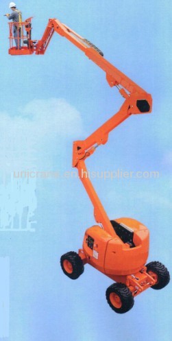Battery powered articulated boom aerial work platforms
