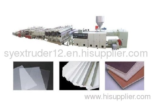 Plastic foaming board production line