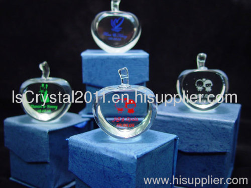 crystal apple paperweight