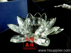 crystal lotus candle holder