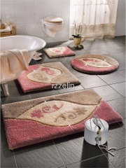 slip resistant shaggy acrylic mat set for bathroom