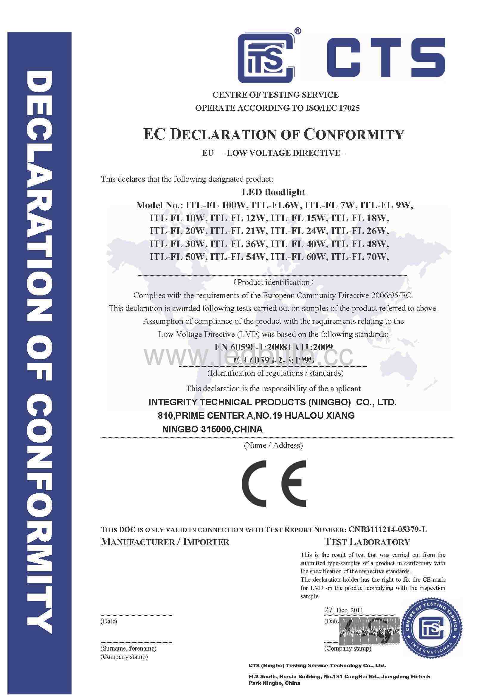 CTS-CNB3111214-05379-L-LED floodlight-LVD-Certificate