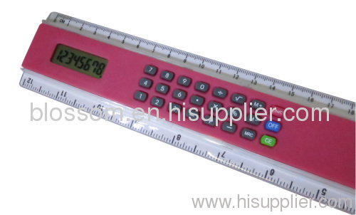 plastic ruler with digital calculator