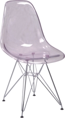 classic Eames DSR Chair with PC seat and chromed steel base