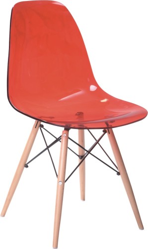 Acrylic DSR Chair with wood base