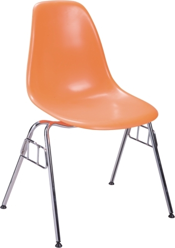 Eames DSR Chair with chromed steel tube and ABS seat