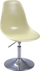 clear Gas Lift Eames DSR Chair with Chromed Teel