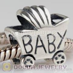 Wholesale european BABY Carriage Charms Silver