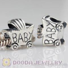Wholesale european BABY Carriage Charms Silver