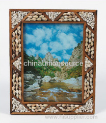 Wooden Photo Frame With Stone Decoration