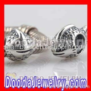Silver European Fish Charms For Bracelets