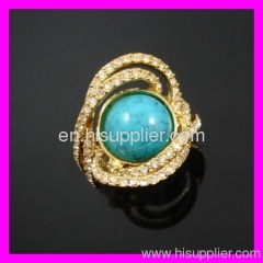 Copper alloy jewelry ring adorned with turquoise 1321691