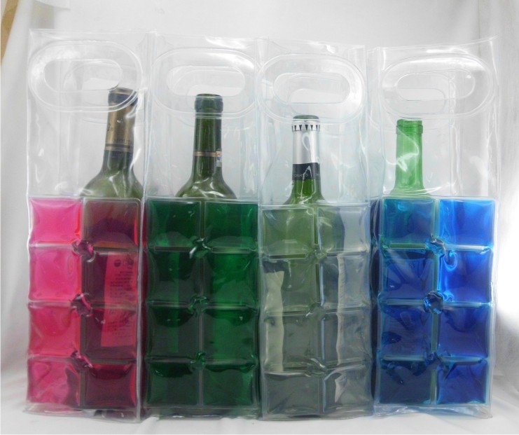 Square Gel PVC Wine Cooler Bag. Gift Bag from China manufacturer