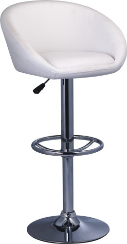 White PU chromed steel base Bar Chair