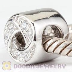 Discount european Beads Silver With CZ Stone