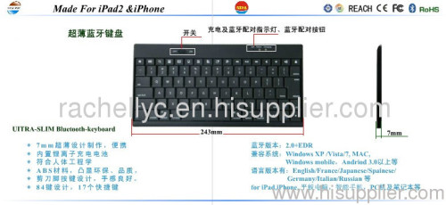 wireless keyboard for Ipad2/Ipad3