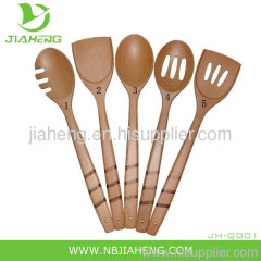 4 HAND CARVED EXTRA LARGE WOODEN SPOONS COUNTRY DECOR