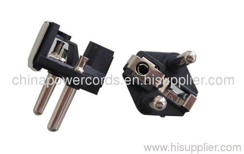 Schuko plug inserts with hollow pins