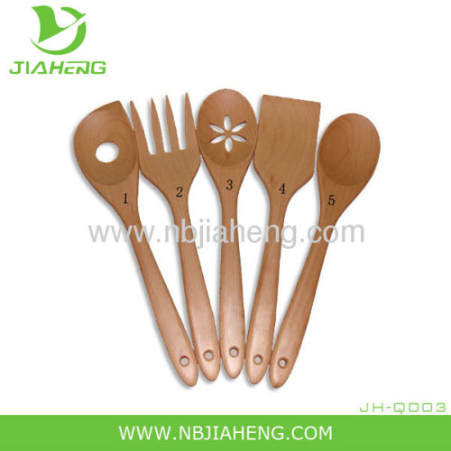 Pampered Chef 5 Wooden Bamboo Utensils Spoons New