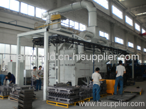 double hook type throw shot blasting machine