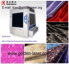 Roll to roll fabric laser engraver machine