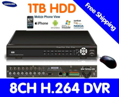 Wholesales 8ch dvr h.264 Security Real time DVR 1000GB HDD