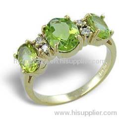 silver jewelry,peridot &Cubic Zironia ring,925 silver ring,fine jewelry,fashion jewelry