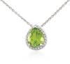 18 inch silver chain necklace,Cubic Zironia &peridot pendant necklace,fine jewelry