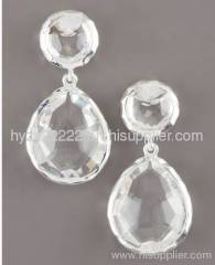 Sterling silver jewelry,clear quartz earrings,fine jewelry,925 silver jewelry