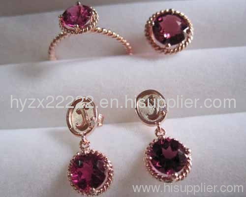 18k rose gold jewelry set ,ruby earrings,ruby ring,fine jewelry,gold jewelry
