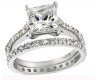 Sterling Silver Princesscut Cubic Zirconia Bridalstyle Ring Set,925 silver jewelry,fine jewelry