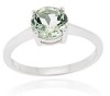 Sterling Silver Green Amethyst Solitaire Round Ring,925 silver jewelry,fine jewelry