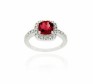 Sterling Silver Garnet and Diamond Accent Square Ring,925 silver jewelry,fine jewelry