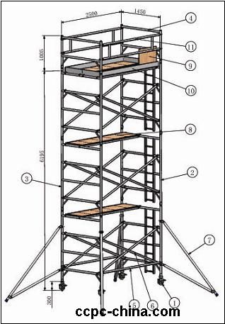 1.45m aluminium tower