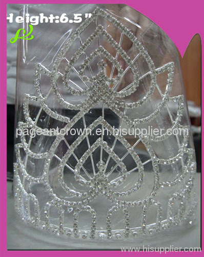6.5inches All Clear Party Crowns Heart Shaped
