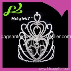 7inches Height Heart Pageant Crowns