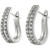 Sterling Silver Cubic Zirconia Hoop Earrings,925 silver jewelry,fine jewelry