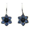 Sterling Silver Blue Cubic Zirconia Flower Earrings,925 silver jewelry,fine jewelry