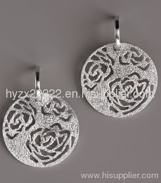 sterling silver jewelry,rose charm earrings,925 silver jewelry,silver earrings