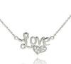 Women's Sterling Silver Love CZ Fashion Necklace,silver pendant,925 silver jewelry