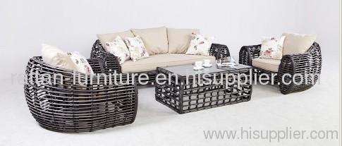 aluminum frame PE wicker patio furniture sets outdoor sofa